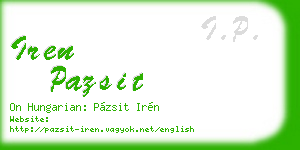 iren pazsit business card